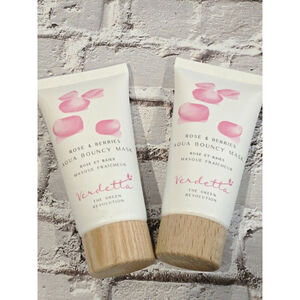 Verdetta Rose & Berries Aqua Bouncy Mask, Lot Of 2, New And Never Used